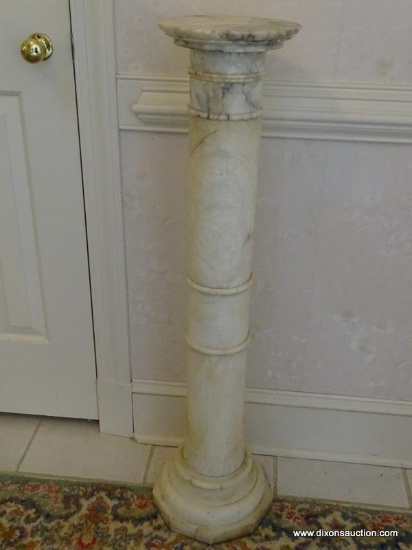 (FOYER) ANTIQUE MARBLE PEDESTAL ( NEED TO BE CAREFUL, DOES COME OFF IN SECTIONS FOR EASY CARRY)- 11