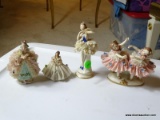 (LR) 4 DRESDEN PORCELAIN BALLERINAS- 2.5 IN - 4.5 IN IS SOLD AS IS WHERE IS WITH NO GUARANTEES OR