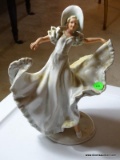 (LR) GERMAN PORCELAIN DANCING FIGURINE- MARKED ON BOTTOM- SHAUBACH KUNST- 8 IN X 9 IN.,ITEM IS SOLD