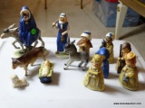 (LR) 12 PC. GOEBEL PORCELAIN NATIVITY SET MARKED V WITH BEE DATED 1959-1961- 2 IN - 7 IN H.,ITEM IS