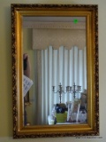 (DR) PR. OF MATCHING GOLD GILT MIRRORS- 15.5 IN X 20 IN, ITEM IS SOLD AS IS WHERE IS WITH NO