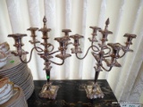 (DR) PR. OF GORHAM SILVERPLATE CANDELABRAS WITH DRIP HOLDERS AND SNUFFERS- 19 INH