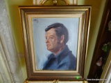 (DR) FRAMED OIL ON CANVAS PORTRAIT OF GENTLEMAN BY ROWLEY IN GOLD TONED FRAME- 23 IN X 27 IN, ITEM