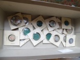 (DR) BOX OF ORIENTAL PORCELAIN AND GLASS DESIGNS ?- MAYBE ORIENTAL TOKENS-?,ITEM IS SOLD AS IS WHERE