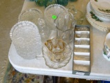 (DR) GLASS LOT; LOT INCLUDES- 14 COASTERS, 2 CREAMERS, SQUIRREL CANDY DISH, 3 SMALL SHAKERS, ITEM IS