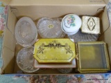 (DR) BOX OF VARIOUS SHAPE AND SIZE TRINKET BOXES, ITEM IS SOLD AS IS WHERE IS WITH NO GUARANTEES OR