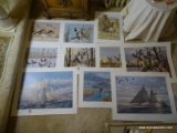 (DR) LOT OF 13 UNFRAMED HERB JONES PRINTS- SIGNED AND NUMBERED- PATHWAY TO THE SEA- 29 IN X 21.5 IN,