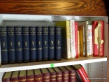 (OFFICE) TOP SHELF OF BOOKS- 9 VOLUMES OF THE 1896 EDITION OF THE BEACON LIGHTS OF HISTORY BY JOHN