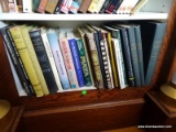 (OFFICE) BOTTOM SHELF OF BOOKS CONSISTING OF BOOKS ON MAYANS, CENTRAL AND SOUTH AMERICAN MYTHOLOGY,