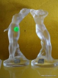 (FOYER HALL) PR. OF LALIQUE CRYSTAL FEMALE FIGURES- 10 IN H, ITEM IS SOLD AS IS WHERE IS WITH NO