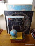 (OFFICE) MISC.. LOT INCLUDES 3 MAPS ON BOARD, ZODIAC ON BOARD, CONSTELLATION AND UNIVERSE MAPS ON