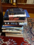 (OFFICE) LOT OF MISC.. BOOKS- JOHN F. KENNEDY, COMBAT AIRCRAFT OF THE WORLD, AND VARIOUS OTHER