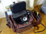 (OFFICE) CAMERAS, LENS AND CAMERA BAGS- CANON POWER SHOT WITH BOX AND MANUAL, POLAROID LAND CAMERA,
