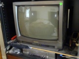 (MBED) SHARP 19 IN SCREEN LINYTRON TV AND SANYO VHS PLAYER, ITEM IS SOLD AS IS WHERE IS WITH NO