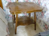 (BED1) ANTIQUE OAK BARLEY TWIST CENTER TABLE- 30 IN X 22 IN X 29 IN, REFINISHED READY FOR THE HOME,