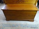 (BED1) ANTIQUE PINE DOVETAILED BLANKET CHEST- REFINISHED READY FOR THE HOME- 48 IN X 20 IN X 24 IN,