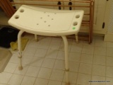 (HALL BATH) REST OF THE CONTENTS OF BATHROOM- FOLDING DRYING RACK HANDICAP SHOWER SEAT, HEATER,
