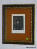 (FOYER) FRAMED GERMAN ENGRAVING; FRAMED AND DOUBLE MATTED PRINT - DIE JUDENBRAUT WITH ARTIST NAMES