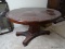 (UPBED 1) LARGE ANTIQUE 19TH CEN. EMPIRE MAHOGANY ENGLISH TILTOP TEA/BREAKFAST TABLE- 48 IN DIA. X