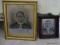 (UPBED 1) 2 FRAMED ITEMS- LARGE GOLD FRAMED CHARCOAL PORTRAIT OF MRS. CHESTER NORVEL PITSS, JR OF