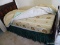 (UPBED 1) TWIN BOX SPRING AND MATTRESS WITH LINENS, ITEM IS SOLD AS IS WHERE IS WITH NO GUARANTEES