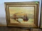 (FAM) ANTIQUE OIL ON ON BOARD OF SAILING SHIPS AT DOCK BY M. LEIGH DATED 1900 IN GOLD FRAME- 15.5 IN