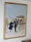(FAM) FRAMED OIL ON CANVAS OF A FAMILY IN EUROPE- WHITE WASHED FRAME- 19.5 IN X 25 IN, ITEM IS SOLD