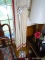 (FAM) ANTIQUE PAINTED IRON FLOOR LAMP- 52 IN H,ITEM IS SOLD AS IS WHERE IS WITH NO GUARANTEES OR