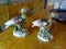 (KIT) ASSORTED LOT TO INCLUDE A PAIR OF CERAMIC BIRD FIGURINES, A CORNINGWARE BAKING DISH, A CHAFING