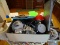 (KIT) BOX LOT OF ASSORTED POTS AND PANS TO INCLUDE A WILTON MINI CAKE PAN, A BUNDT PAN, BAKING PANS,