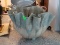 (SUN) ART POTTERY VASE WITH CONTENTS TO INCLUDE A BLUE VISOR AND VINYL GLOVES. ITEM IS SOLD AS IS