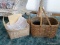 (SUN) ASSORTED LOT TO INCLUDE 2 BASKETS AND A SMALL CERAMIC PLANTER. ITEM IS SOLD AS IS WHERE IS