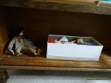 (UPBED 1) SHELF LOT OF 3 VINTAGE DOLLS, ITEM IS SOLD AS IS WHERE IS WITH NO GUARANTEES OR WARRANTY.
