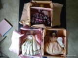 (UPBED 1) 3 MADAME ALEXANDER DOLLS IN ORIGINAL BOXES- MARTHA JOHNSON PATTERSON, SARAH JACKSON AND