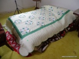(UPBED 2) FULL SIZE MATTRESS AND INCLUDES- 2 HANMADE QUILTS, ITEM IS SOLD AS IS WHERE IS WITH NO
