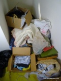 (UPBED 2) LOT OF MISCELL. FABRIC AND YARN, ETC.,ITEM IS SOLD AS IS WHERE IS WITH NO GUARANTEES OR