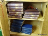 (FAM) BOOKS IN CABINET- 9 VOLUMES OF LEATHERBOUND 1899 EDITION OF THE WORLD'S GREATEST ORATIONS AND