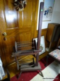 (FAM) ANTIQUE WOODEN YARN WINDER- 22 IN X 12 IN X 59 IN,ITEM IS SOLD AS IS WHERE IS WITH NO