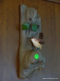 (KIT) HAND CARVED NUTHATCH WALL HANGING BIRD ARTWORK BY ALEXANDER ZINK. MEASURES 11 IN X 4 IN.