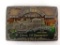 JACK DANIEL'S WHISKEY 1904 METAL BELT BUCKLE W/GREEN AND ORANGE COLORING. ITEM IS SOLD AS IS WHERE