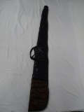 LEATHER RIFLE HOLDER 50. ITEM IS SOLD AS IS WHERE IS WITH NO GUARANTEES OR WARRANTY, NO REFUNDS OR