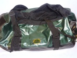 LARGE CABELA'S GREEN AND BLACK WATERPRROF BACKPACK. ITEM IS SOLD AS IS WHERE IS WITH NO GUARANTEES