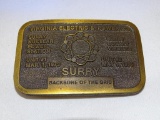 SURRY COUNTY BACKBONE OF THE GRID METAL BELT BUCKLE. ITEM IS SOLD AS IS WHERE IS WITH NO GUARANTEES