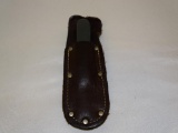 SPEED SYSTEMS SC-10 KNIFE AND LEATHER SHEATH. ITEM IS SOLD AS IS WHERE IS WITH NO GUARANTEES OR