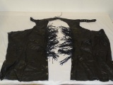 UNIT K INTERNATIONAL SIZE S BLACK LEATHER CHAPS. ITEM IS SOLD AS IS WHERE IS WITH NO GUARANTEES OR