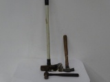 CARPENTER HAMMER, BALLPING HAMMER AND A MAUL. ITEM IS SOLD AS IS WHERE IS WITH NO GUARANTEES OR