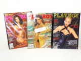3 UNOPENED PLAYBOY MAGAZINES STILL IN THE PLASTIC. DECEMBER 1987, JANUARY AND FEBRUARY 2006. ITEM IS