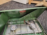 COLEMAN PROPANE CAMPSTOVE. ITEM IS SOLD AS IS WHERE IS WITH NO GUARANTEES OR WARRANTY, NO REFUNDS OR