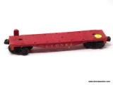 O GAUGE LIONEL IRBM ROCKET LAUNCHER TRAIN CAR #6650. MEASURES 11 IN LONG. IS MISSING THE ROCKET AND