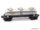 O GAUGE LIONEL TRAINS THREE DOME SUNOCO TANK CAR #6415. MEASURES 9 IN LONG. ITEM IS SOLD AS IS WHERE